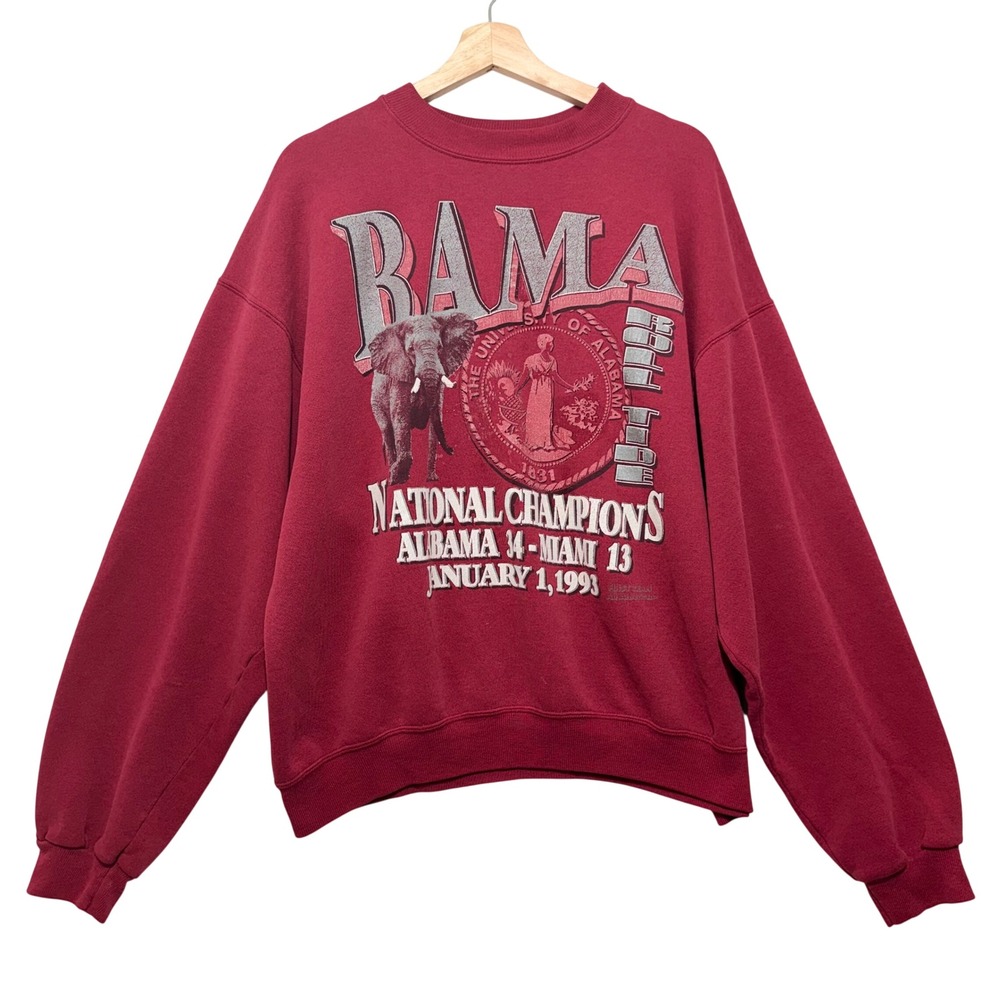 Vintage Alabama Crimson Tide 1993 National Champs Sweatshirt Hanes Made in USA
